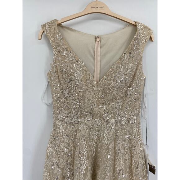 Mac Duggal 20312 Embroidered Sleeveless A-Line Formal Gown in Pearl Size 4 NWT - Picture 4 of 9